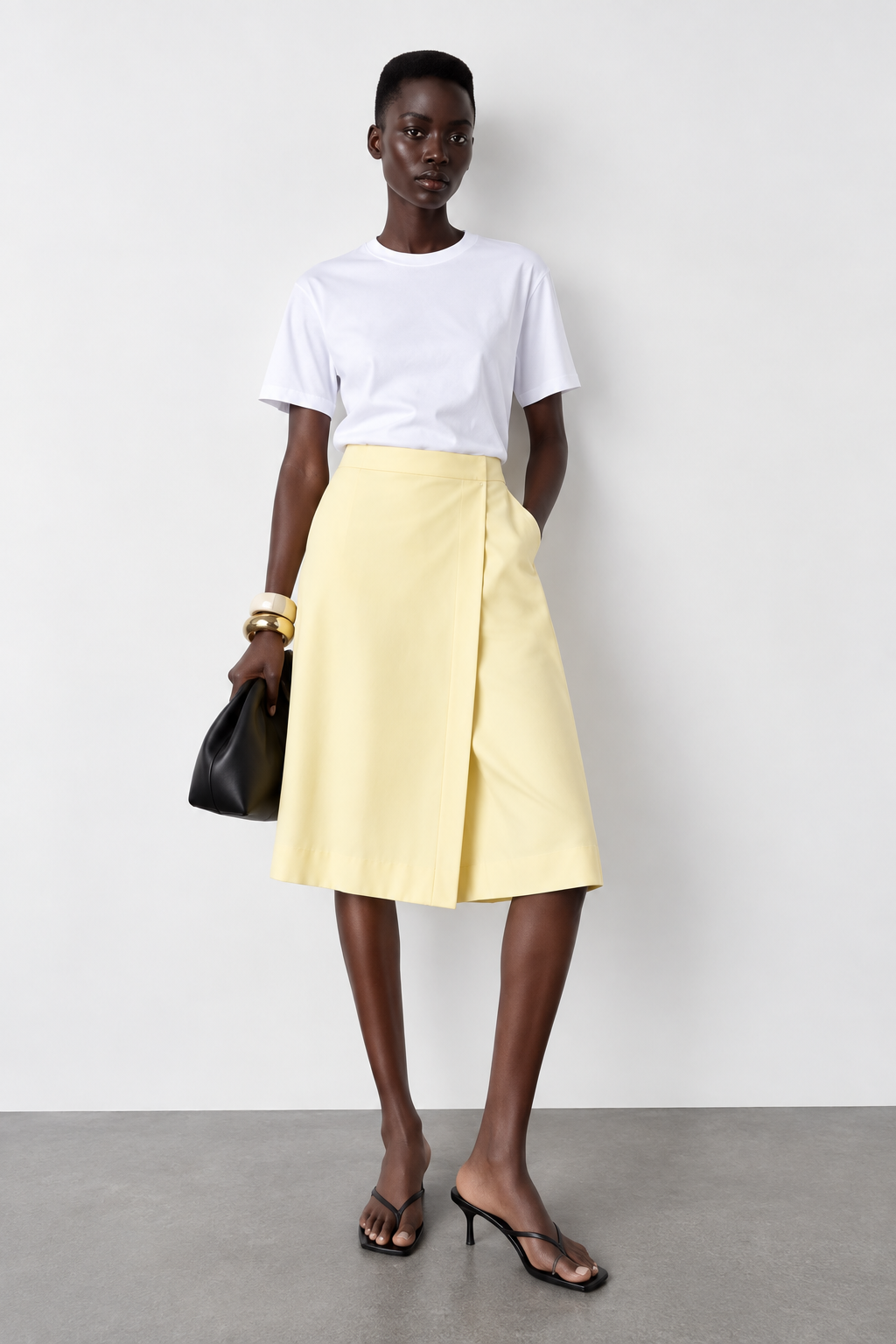 Wrap-Front Culotte Shorts