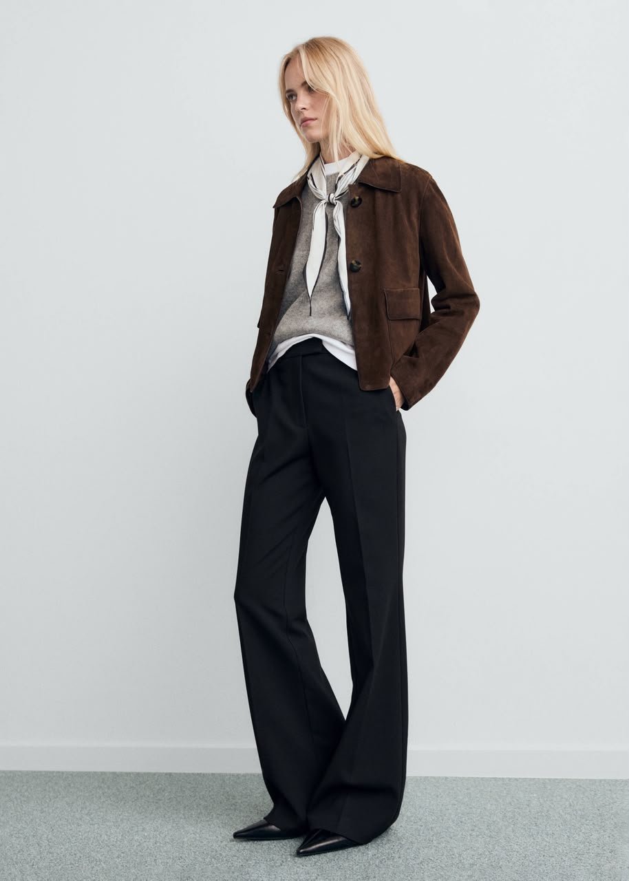 Mid Rise Flare Trousers