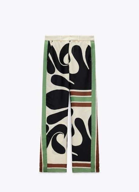 Abstract Print Wide-Leg Trousers