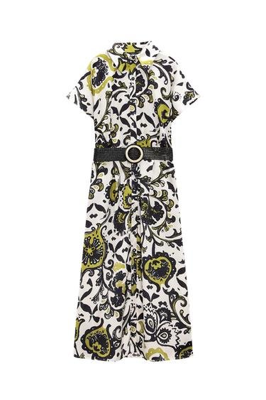Paisley Print Belted Shirt Dress - Image 2