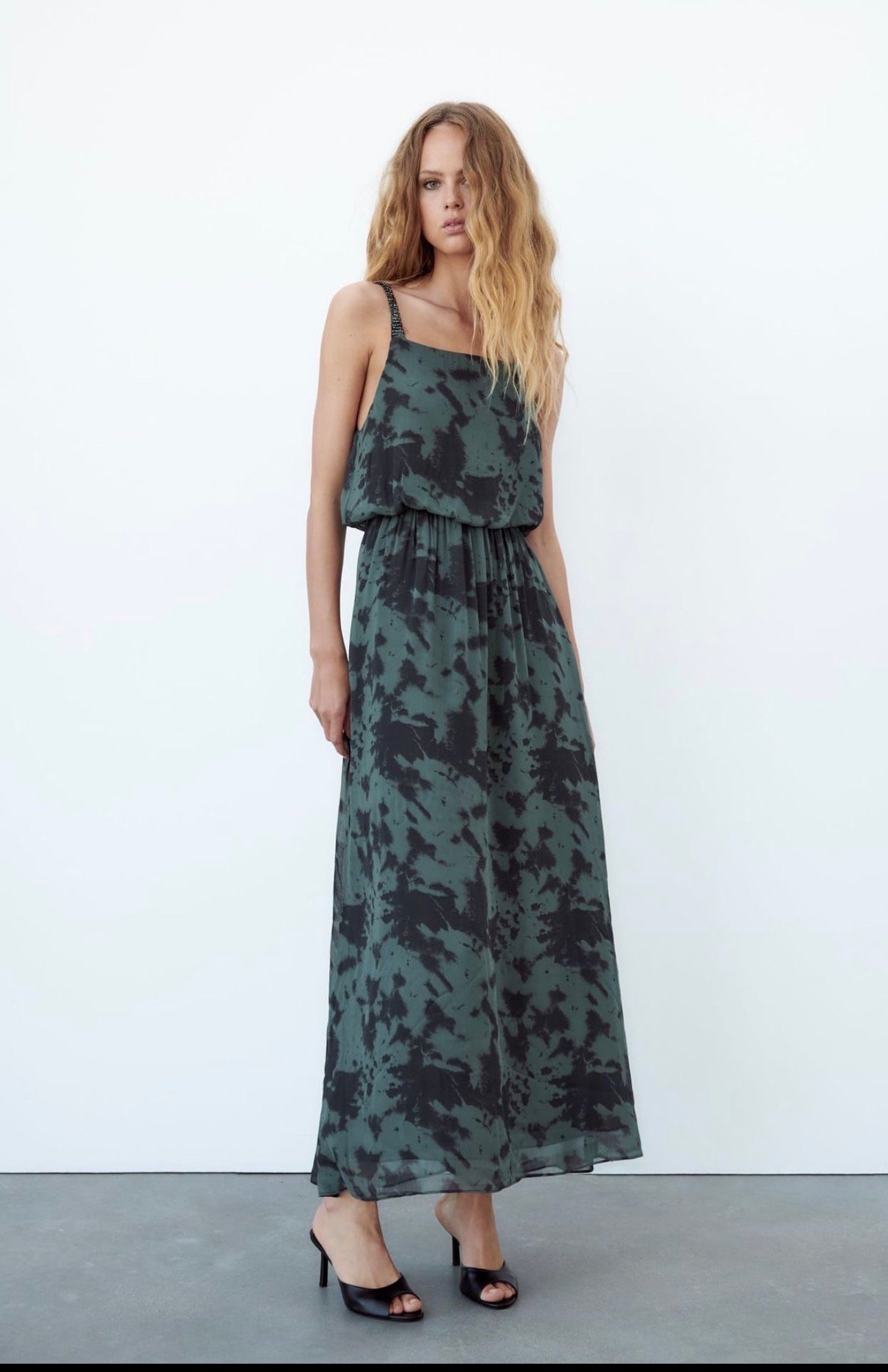 Abstract Beaded-Strap Maxi Dress - Image 2
