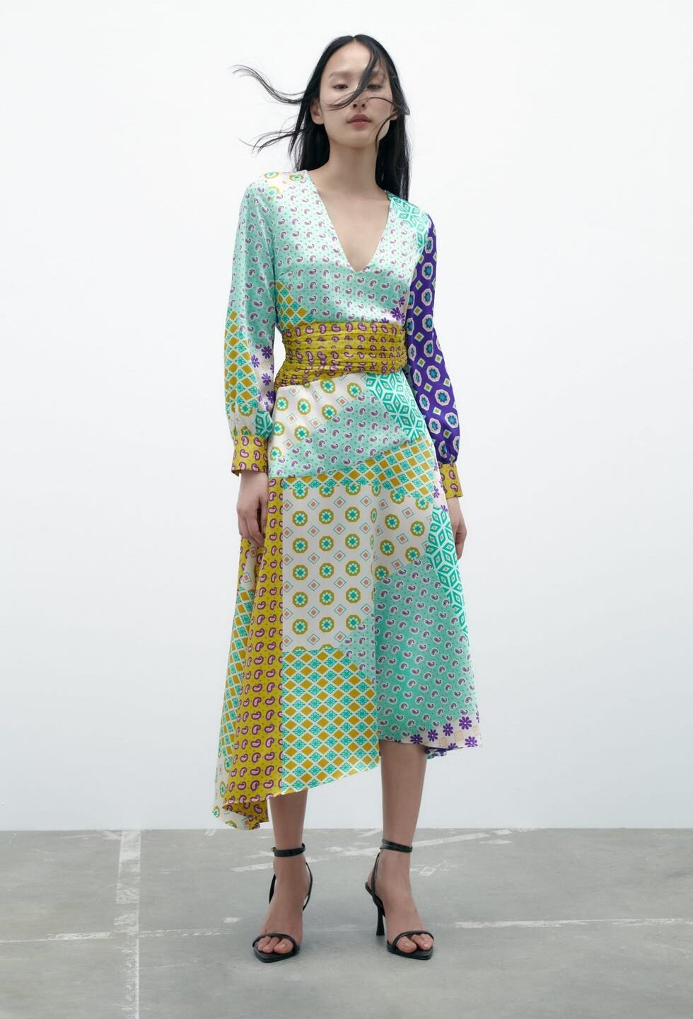 Side Cutout Patchwork Dress
