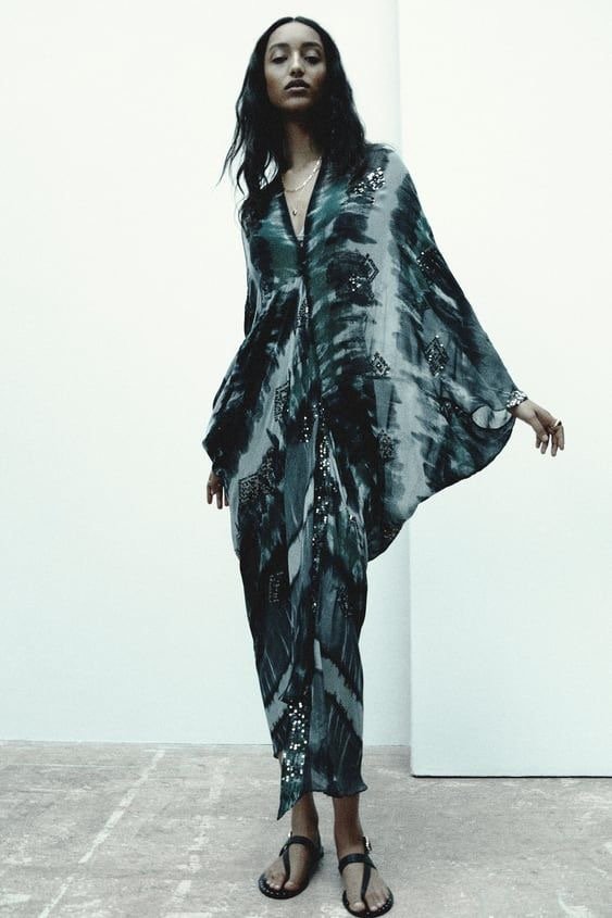 Draped Kaftan Style Dress - Image 2