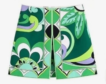 Green Retro Psychedelic Print Mini Skirt - Image 3