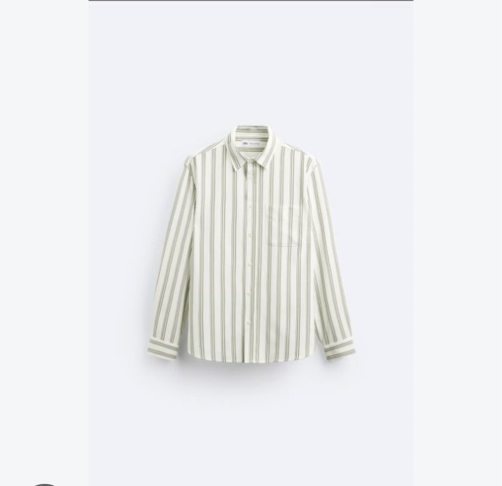 White Sage Striped Oversized Shirt