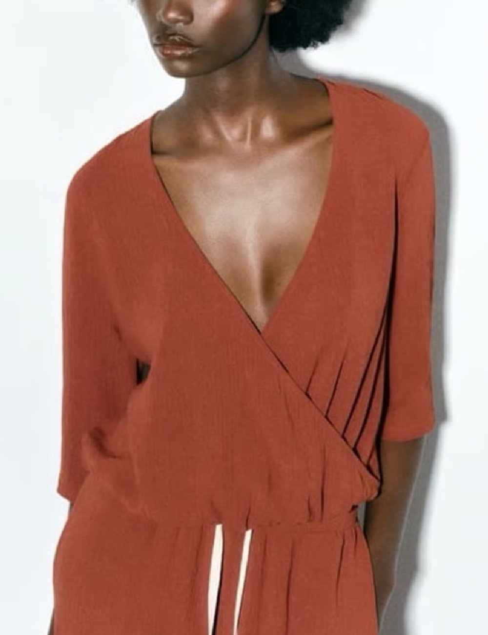 Terracotta Wrap Blouse