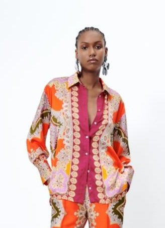 Paisley Printed Satin Shirt