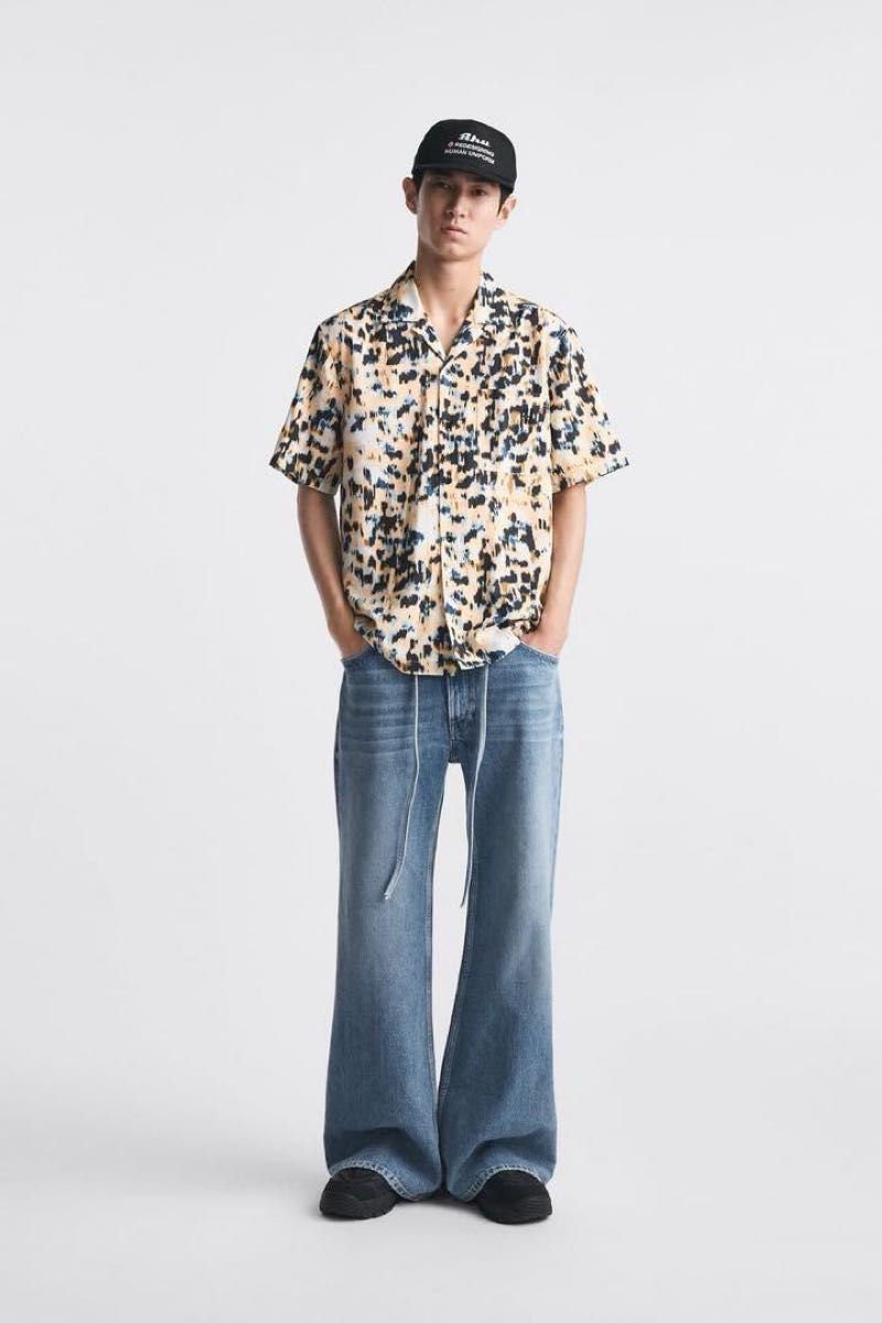 Abstract Print Camp Collar Shirt