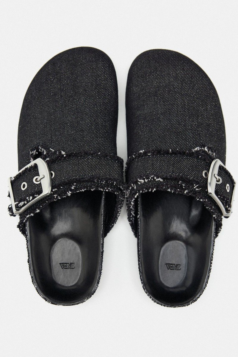 Frayed Denim Clogs