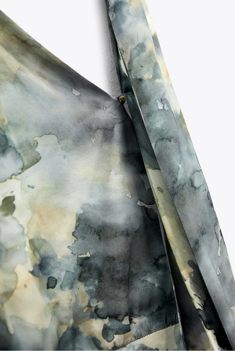 Abstract Green Halter Neck Show Back Maxi Dress - Image 5