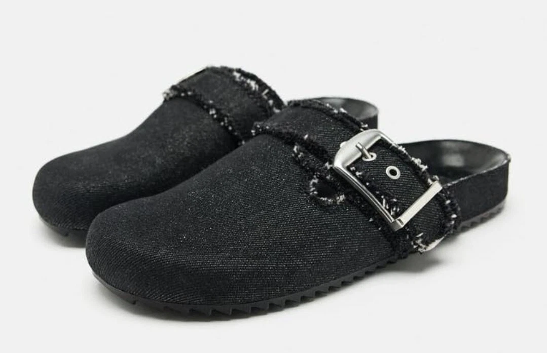 Frayed Denim Clogs - Image 3
