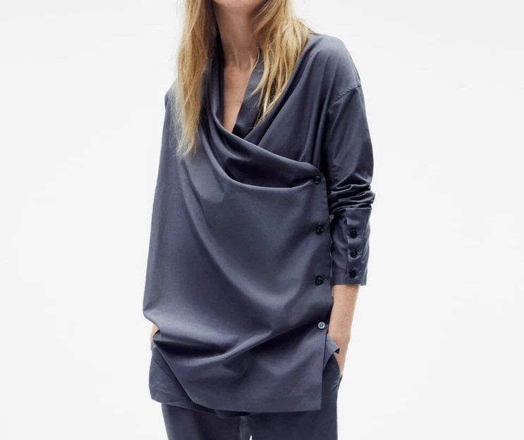 Women's Asymmetric Wrap Blouse