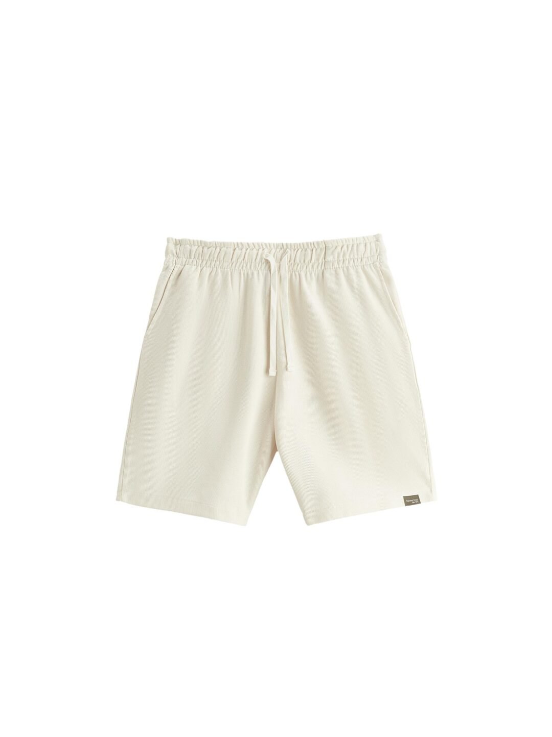 Off White Ribbed Jersey Shorts