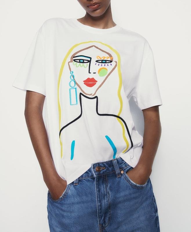 White Graphic Colorful Face T Shirt - Image 6