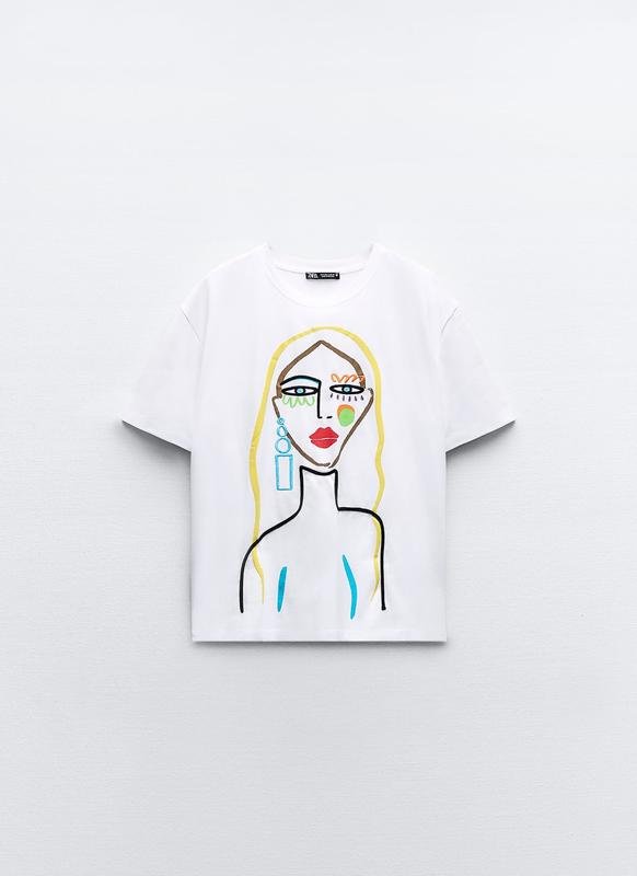 White Graphic Colorful Face T Shirt - Image 5