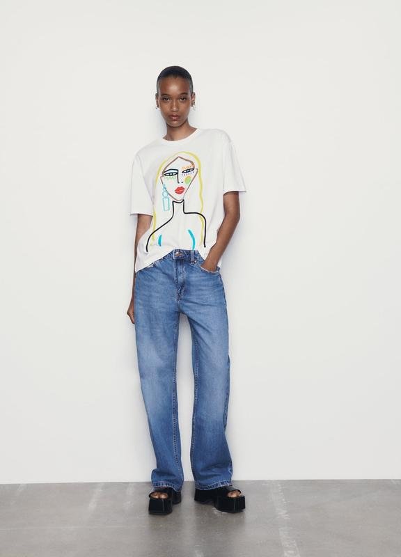 White Graphic Colorful Face T Shirt