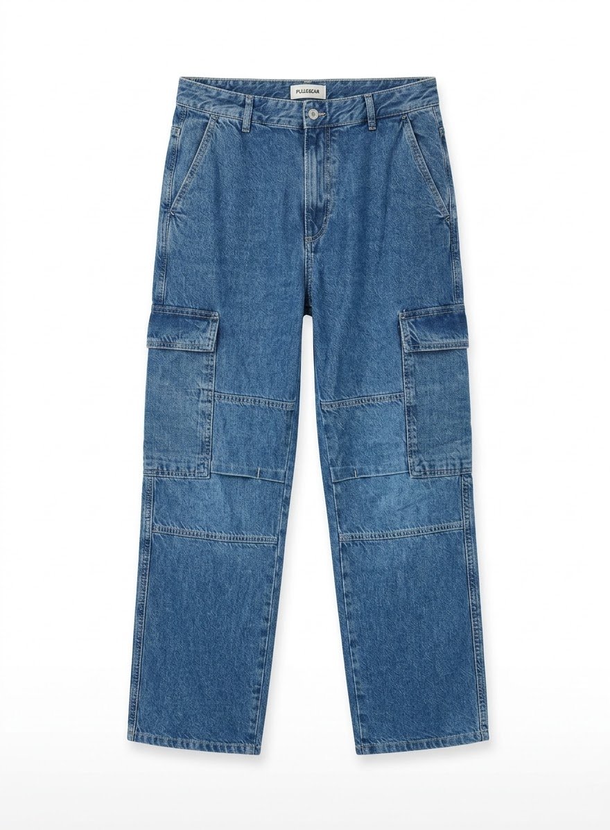 Blue Demin Cargo Pants