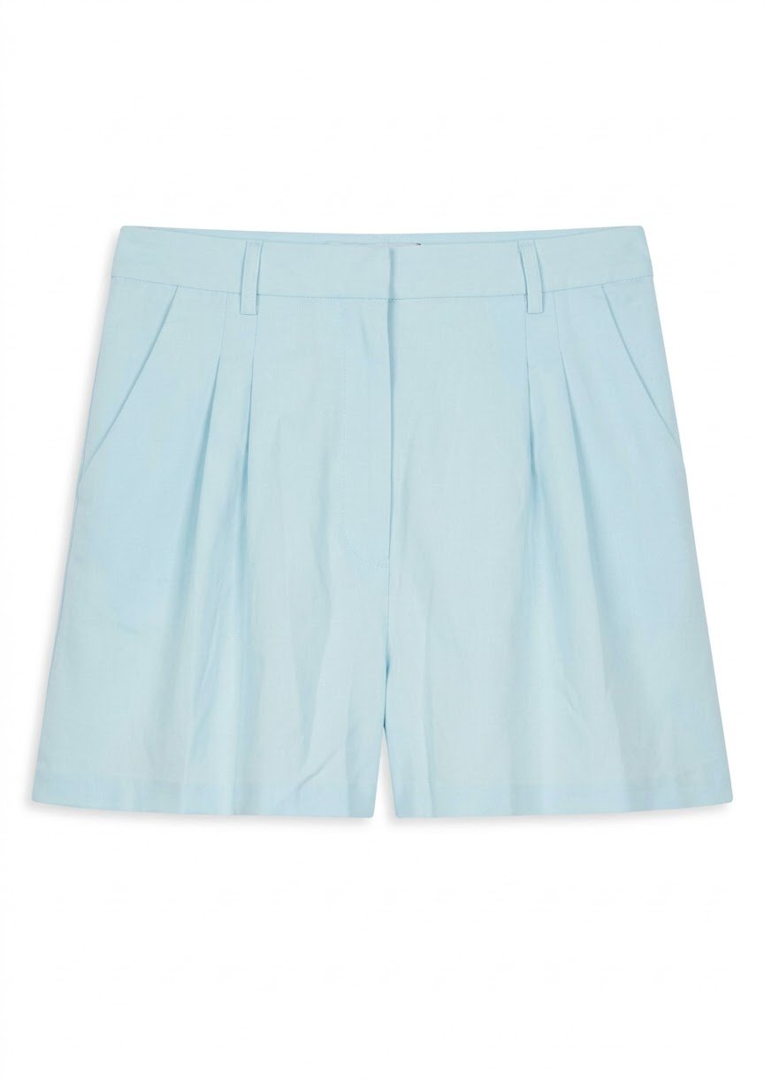 Pleated High Waisted Tailored Shorts