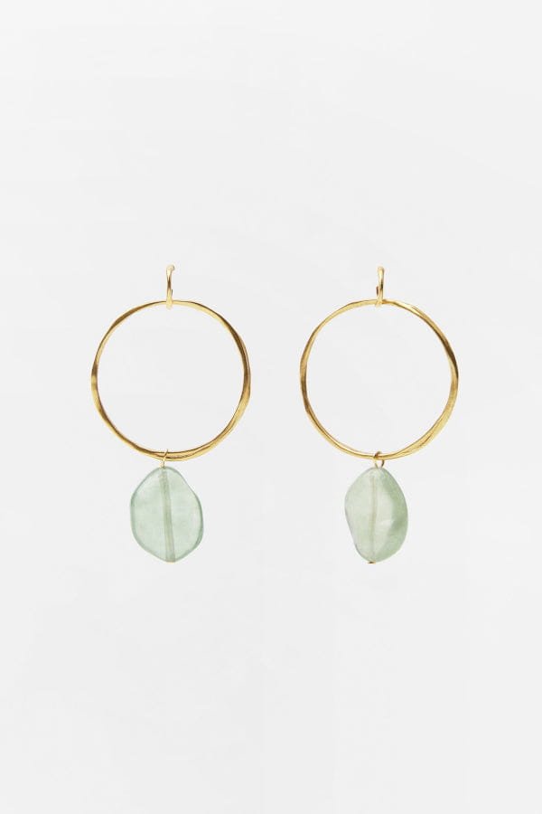 Gold Mint Hoop Earrings
