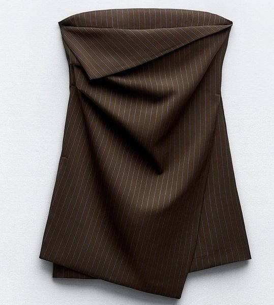 Dark Brown Strapless Mini Dress