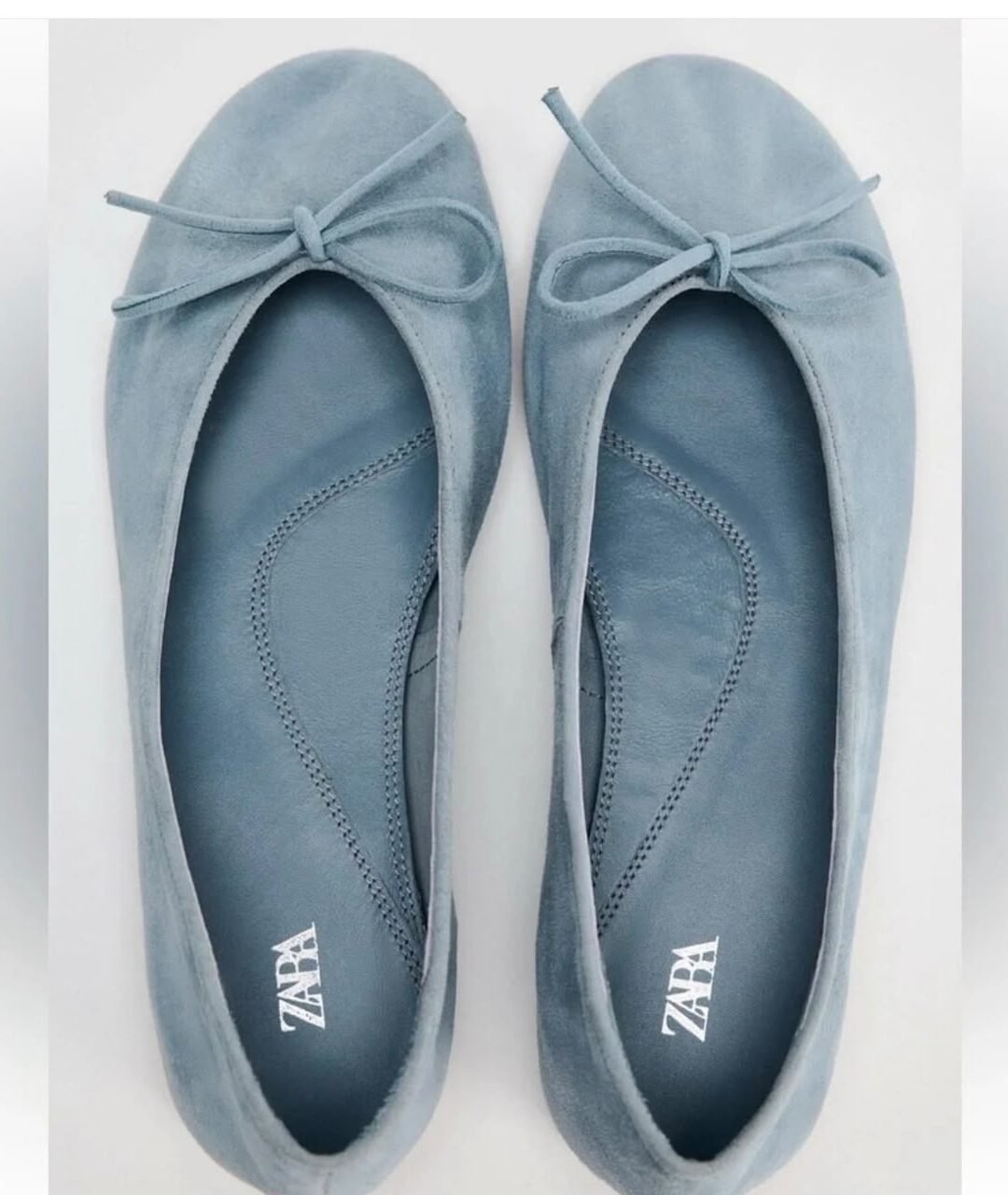 Blue Suede Ballerina flats