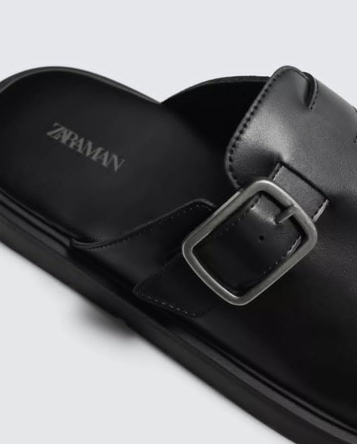 Black Buckle Clog Sandals - Image 3