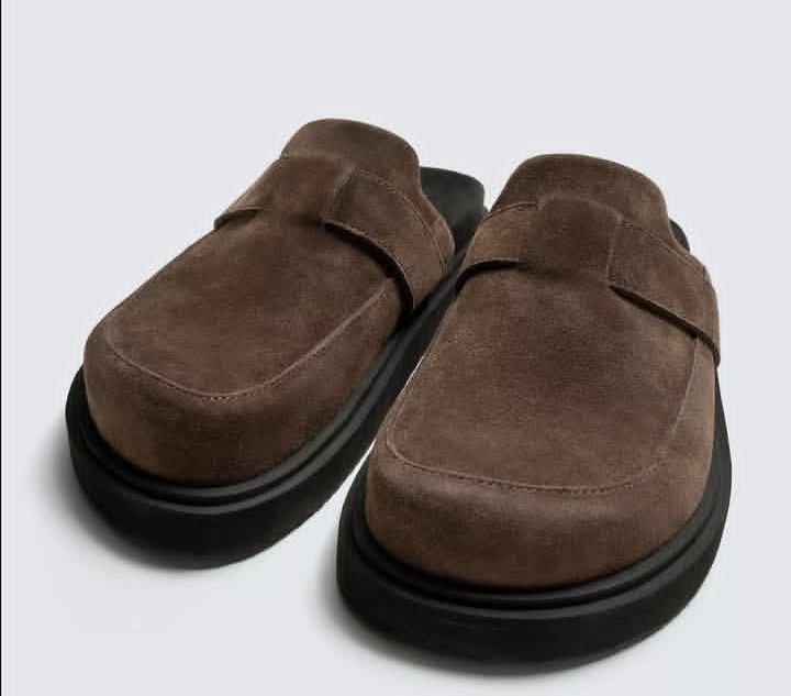 Suede Backless Loafers