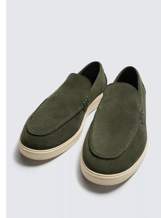 Sage Green Suede Yatch Loafers