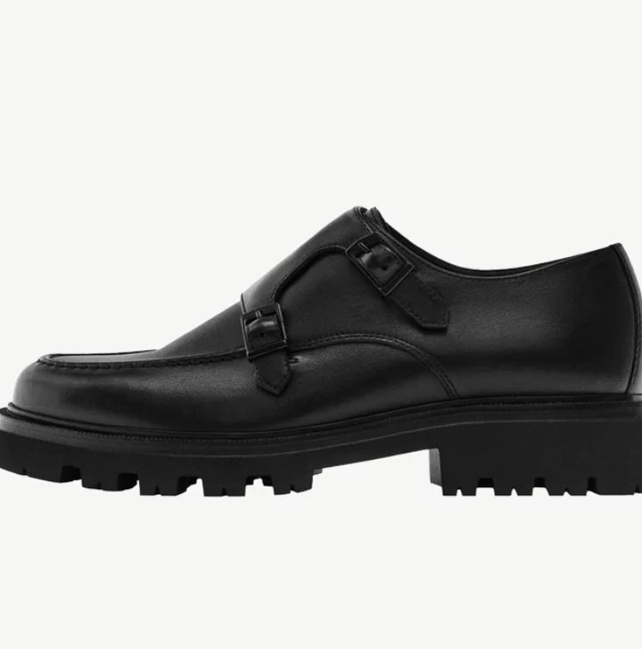 Black Chuncky Double Monk Loafers - Image 5