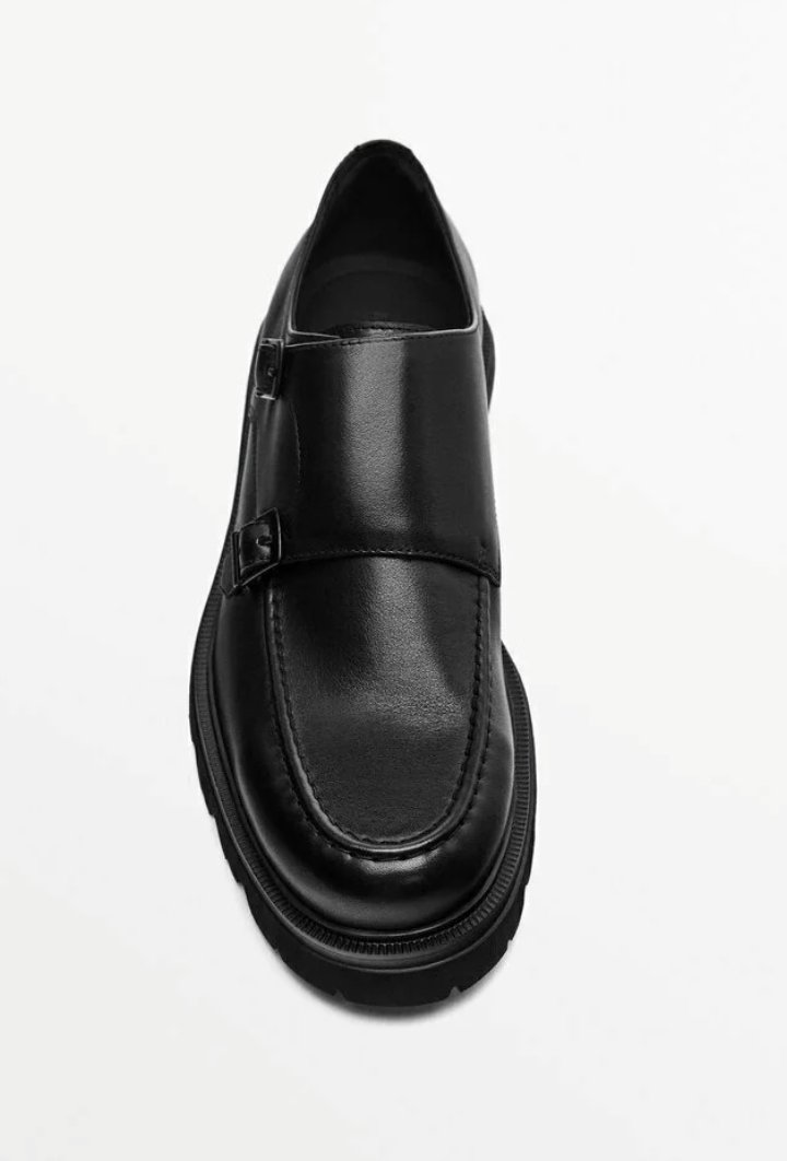 Black Chuncky Double Monk Loafers - Image 4
