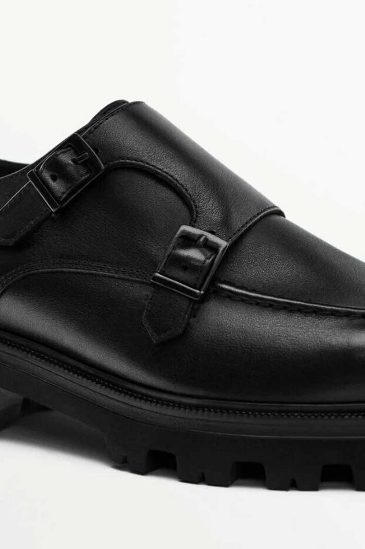 Black Chuncky Double Monk Loafers - Image 2