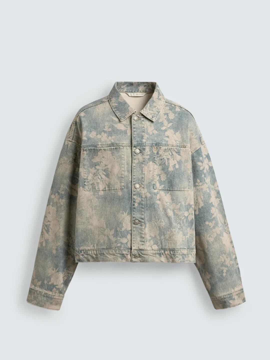 Floral Faded Denim Jacket