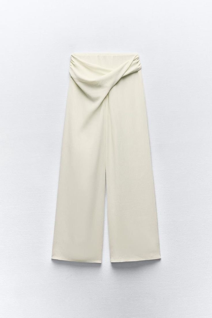 Off White Draped Wide Leg Trousers