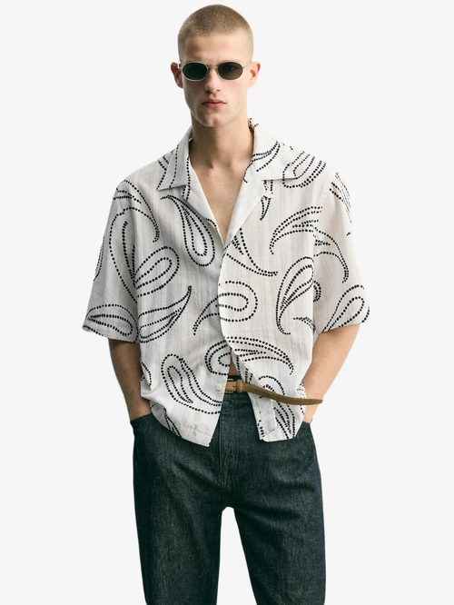 Dotted Paisley Camp Shirt