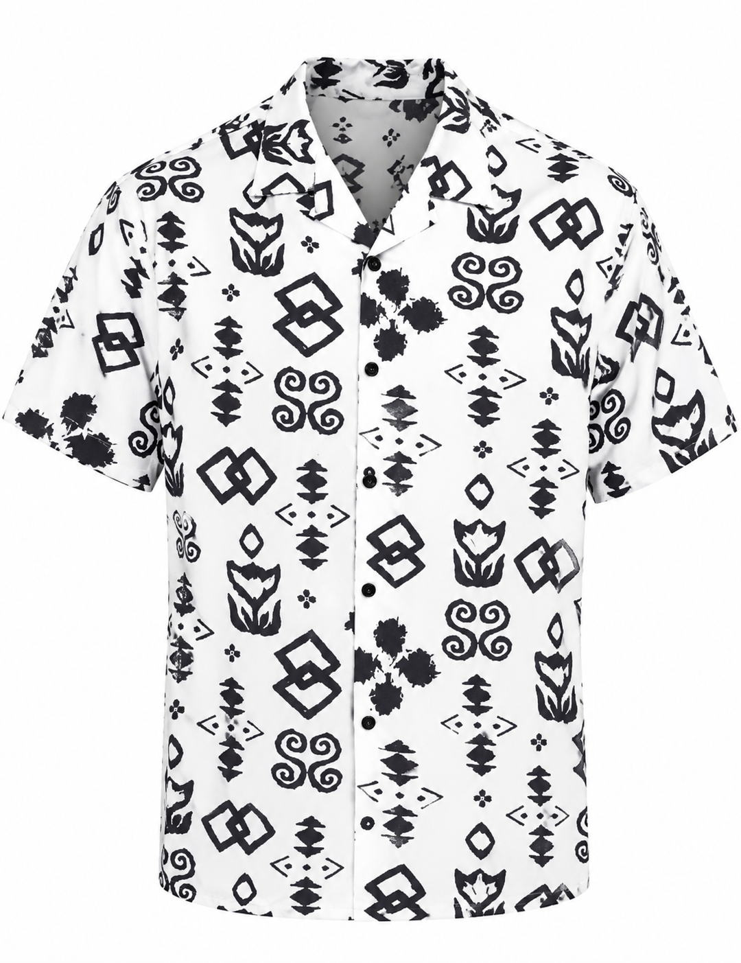White Black Tribal Print Shirt
