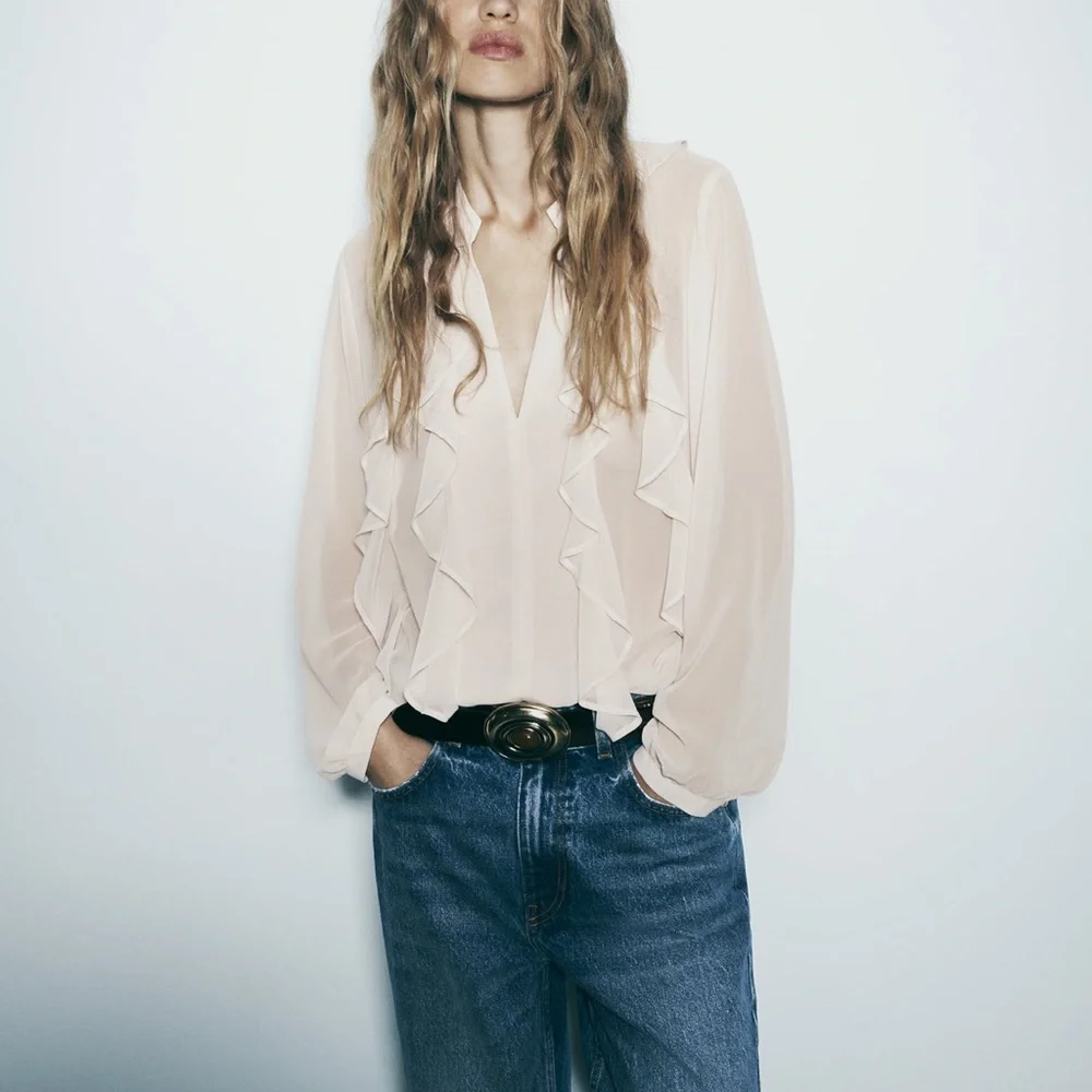 Nude Chiffon Blouse