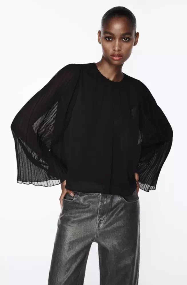 Black Chiffon Blouse
