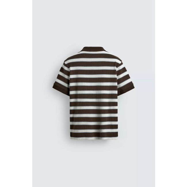 Striped Knit Polo Shirt - Image 4