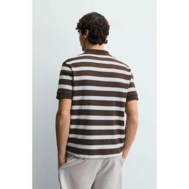 Striped Knit Polo Shirt - Image 2